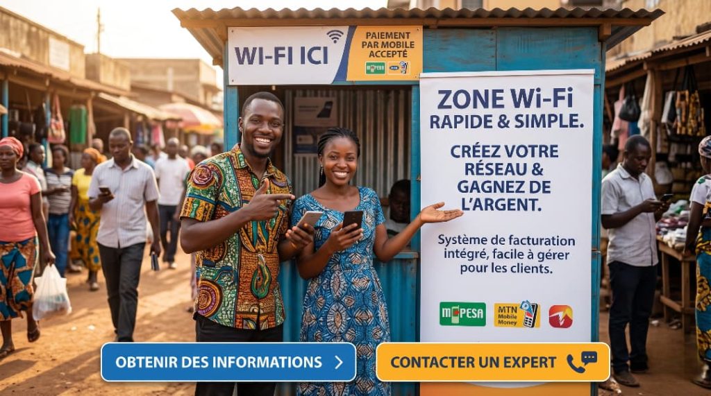 créer sa Wi-Fi zone avec système de facturation dans un pays africain