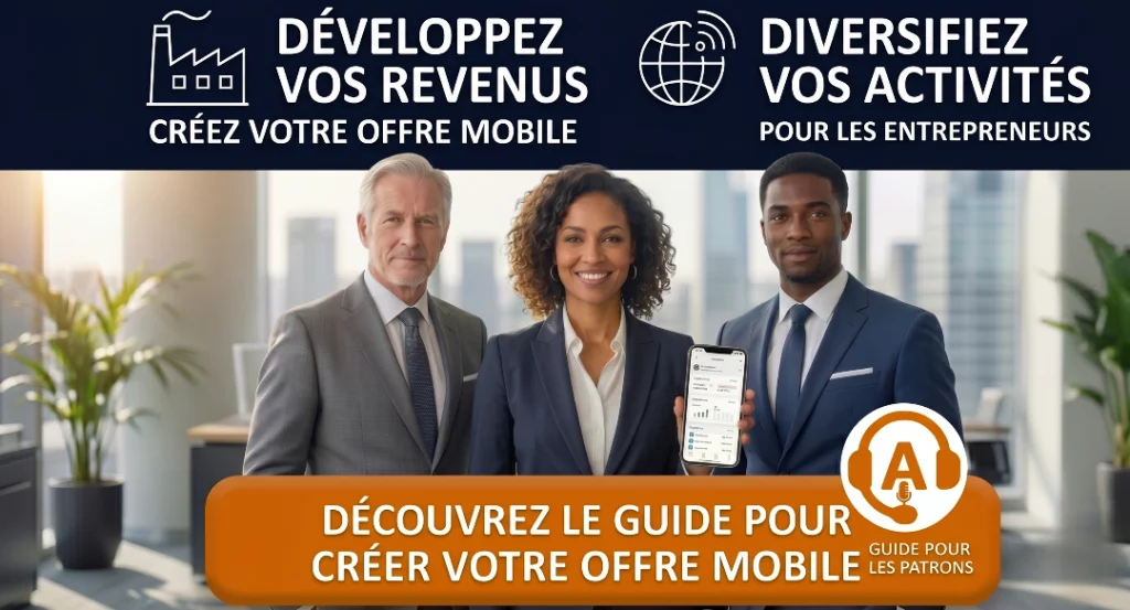 Boostez vos revenus avec Bisatel Telecom. Téléchargez notre guide pour patrons : créez votre offre mobile et diversifiez vos activités dès maintenant.
