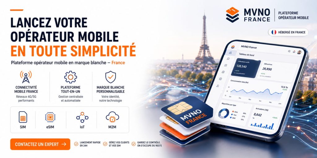 Devenez MVNO avec Bisatel Telecom : gérez vos SIM et eSIM en marque blanche.