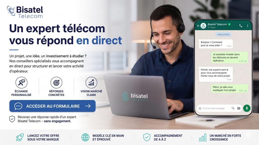 Devenez opérateur mobile via Bisatel Telecom. Profitez d'une plateforme mondiale et d'une activation immédiate.