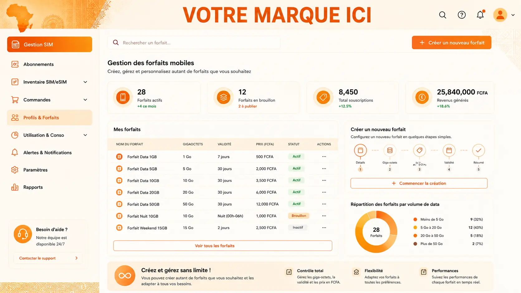 interface oprateur marque blanche Afrique 2