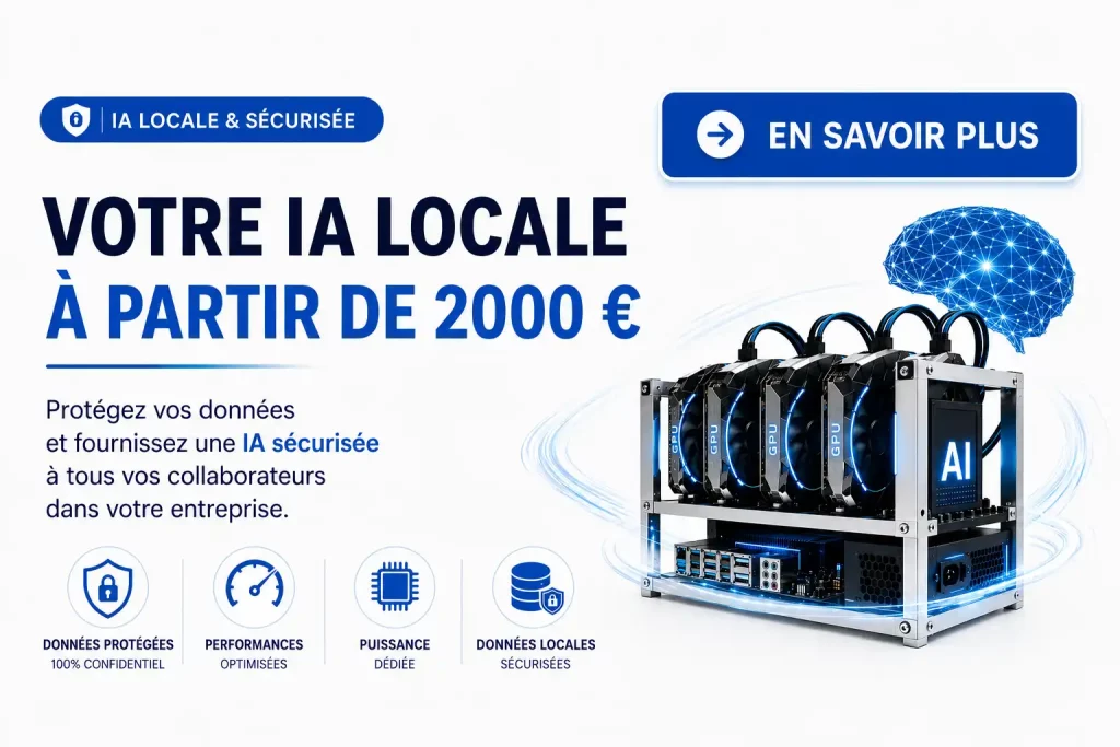 Boostez votre IA locale souveraine. Conforme IA Act, elle protège vos données et réduit vos coûts. Devis sous 48h